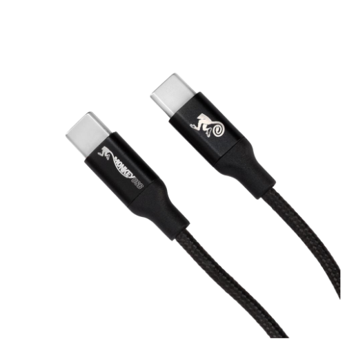 Chargeur GEEK MONKEY secteur USB-A 2.1 + câble compatible USB-C - 1 mètre -  Noir